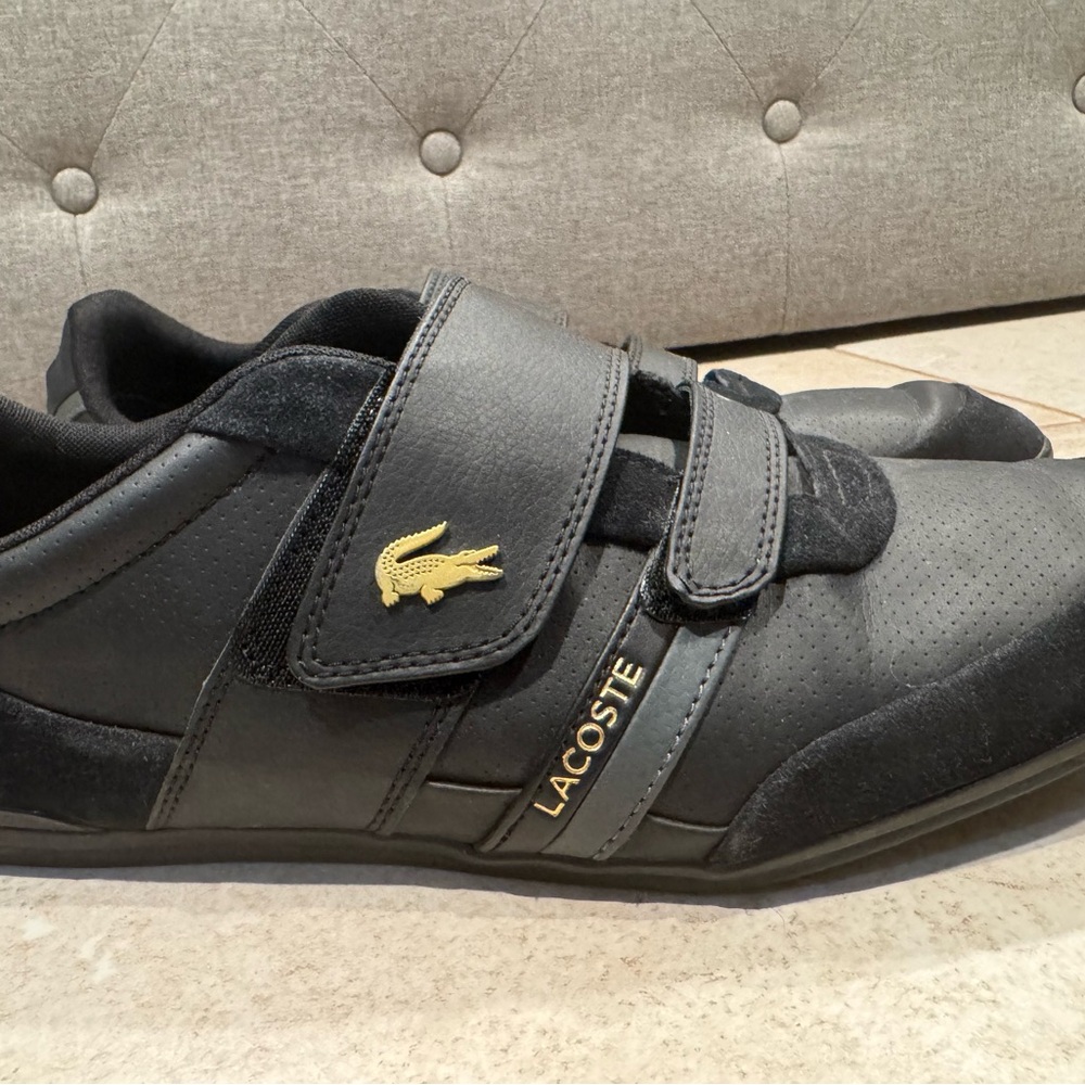 Lacoste Black Shoes with Gold Accents